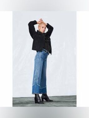 Levi’s Ribcage Straight Denim Jeans Size 26 Fringe Buttonfly Distressed Blue